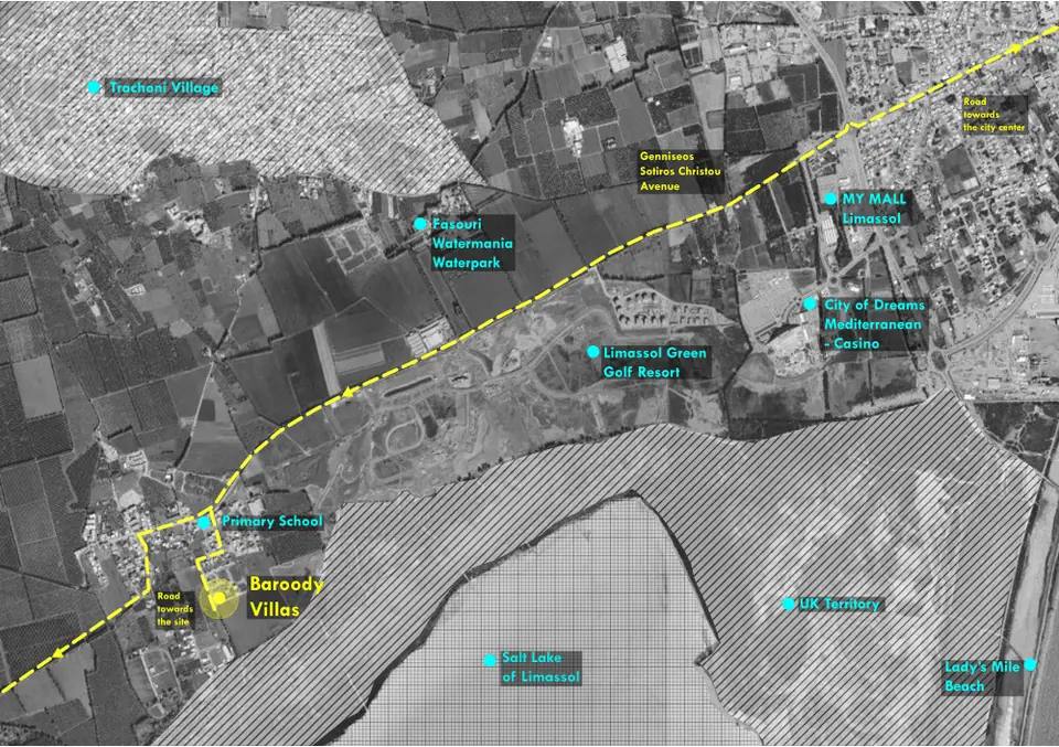 Location map: Asomatos, near Limassol Salt Lake