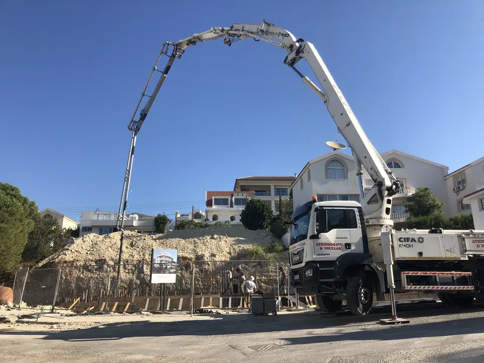 Pouring the foundations at Hickory, Limassol