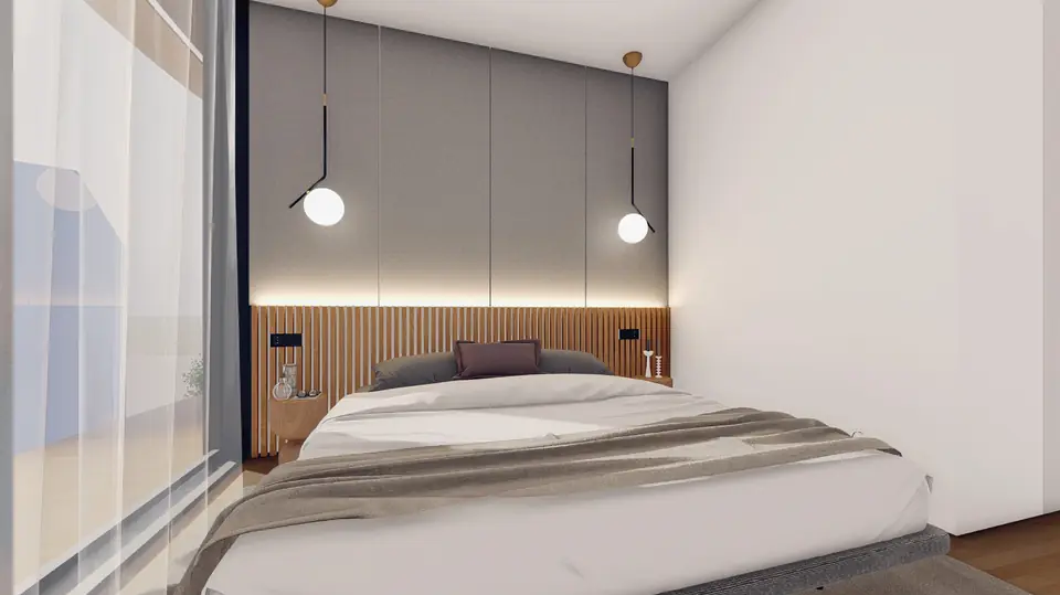 Second bedroom with integrated wardrobes