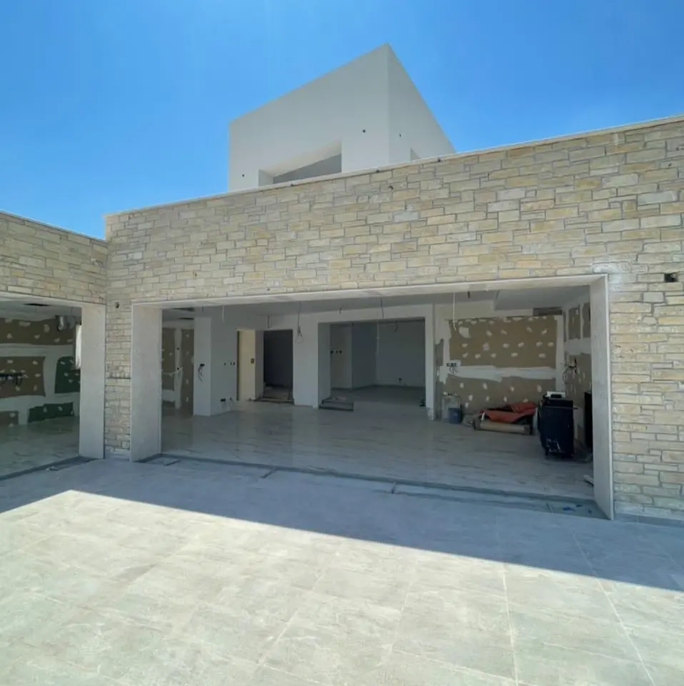 Stone-clad villa in the Paphos hills, nearing completion